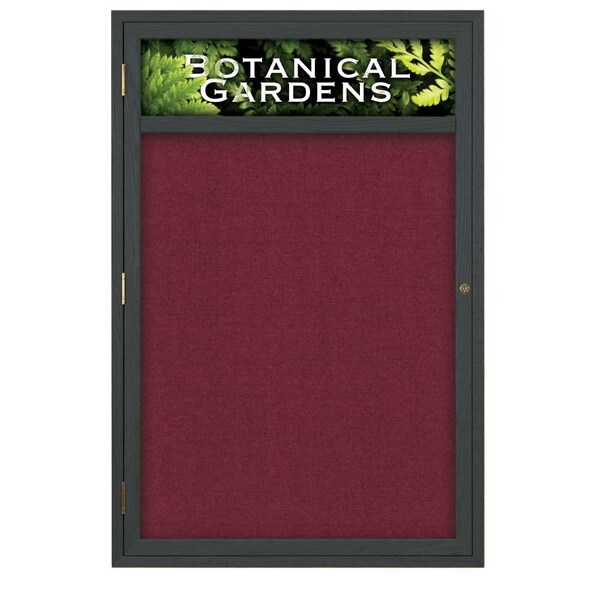 Sliding Glass Door Radius Letterboard, 96"x48", Satin/White Vinyl